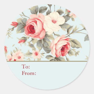 Adesivo Rosa Personalizado Azul Claro Estilo Shabby Chic P