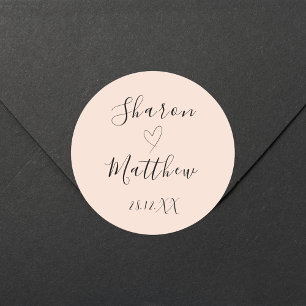 Adesivo Rosa Personalizado Casamento Escrito à Mão Script