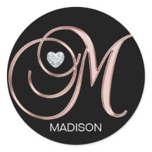 Rosa personalizado - Dourado coração - Letra M