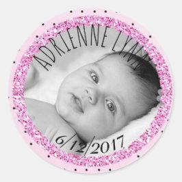 Adesivo Rosa Personalizado e B|Falta do Baby Photo Sticker