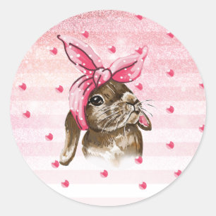 Adesivo Rosa pintado mão do coelho