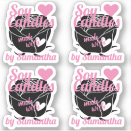 Adesivo Rosa preto moderno feito com velas de soja cor-de-