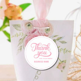 Adesivo Rosa Profissional Obrigado Script rosa