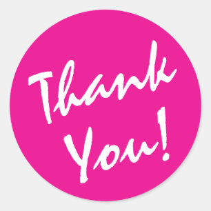 Adesivo Rosa Profundo e Branco Obrigado