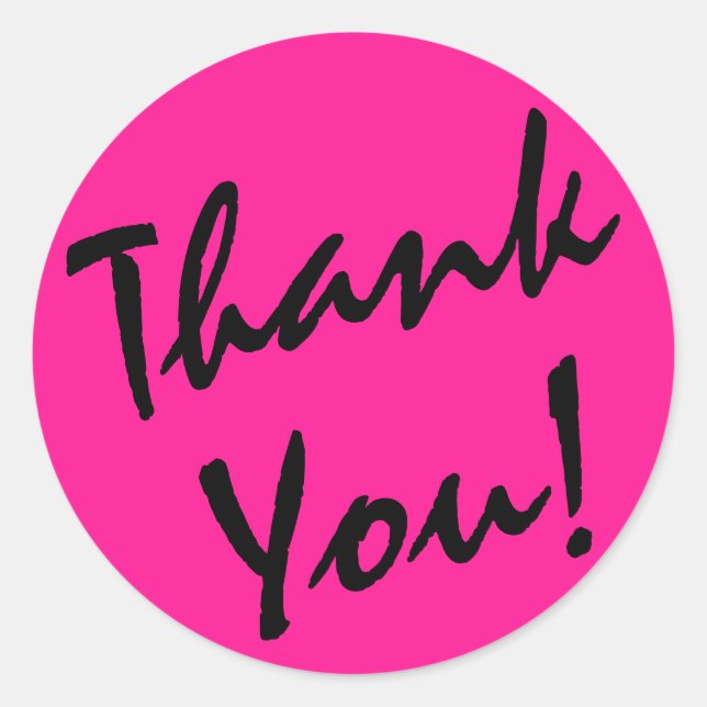 Adesivo Rosa Profundo e Negro Obrigado (Frente)