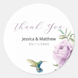 Adesivo Rosa púrpura e beija-flor