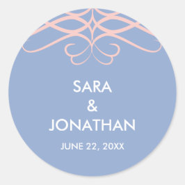 Adesivo Rosa Quartz & Blue, Casamento Personalizado Elegan