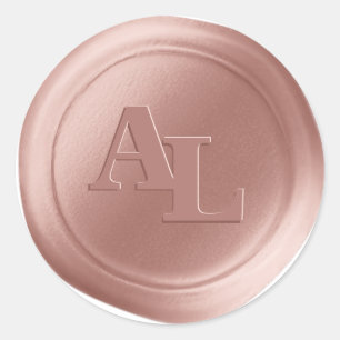 Adesivo Rosa Quartz Cera Selo Monograma Vinhetas de Casame