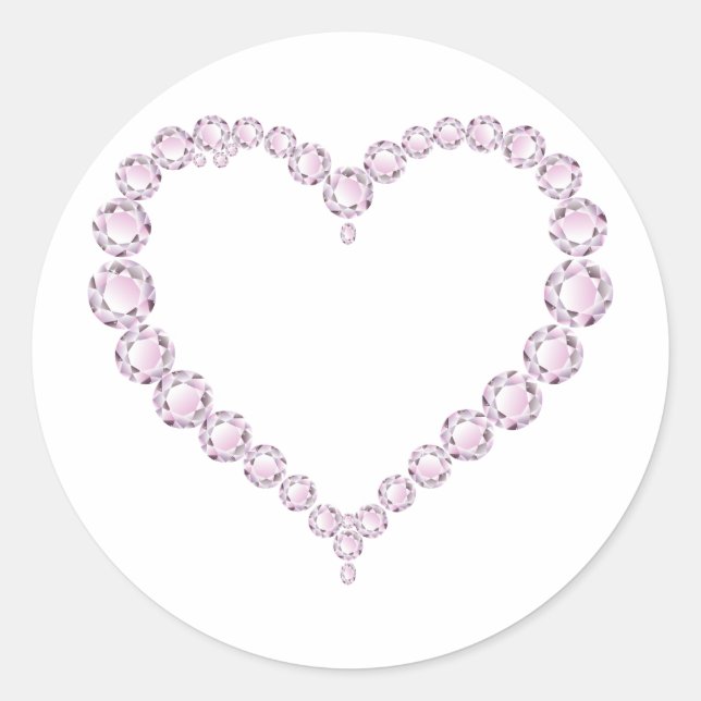 Adesivo Rosa Quartz Gem Heart (Frente)