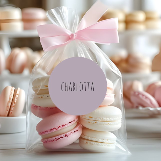 Adesivo Rosa Quartz | Nome personalizado preto (Criador carregado)