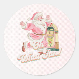 Adesivo Rosa Que Bravo Retro Groovy Papai Noel Aniversário