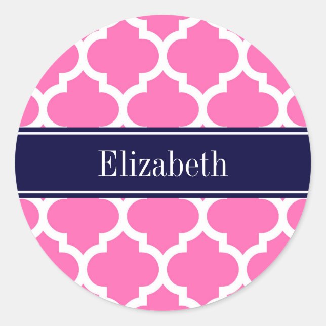 Adesivo Rosa Quente2 Whromarino #5 Marinho Azul Nome Monog (Frente)