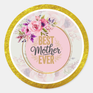 Adesivo Rosa Rosa Dia das Mães I Melhor Mãe de Todas