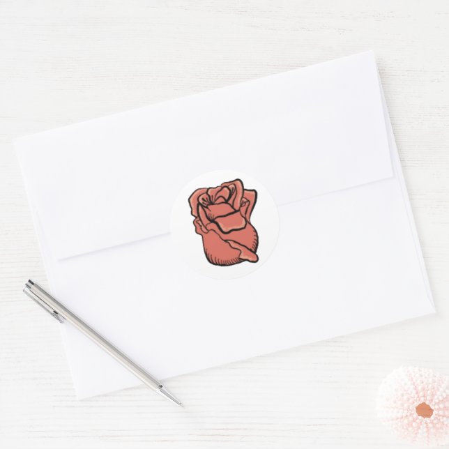 Adesivo rosa rosa personalizável (Envelope)