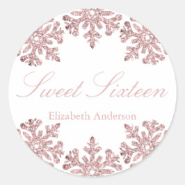 Adesivo Rosa rosa rosa Dourada Floco de neve Winter Sweet 