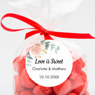 Adesivo Rosa rosa-rosa, ouro floral Amor é doce