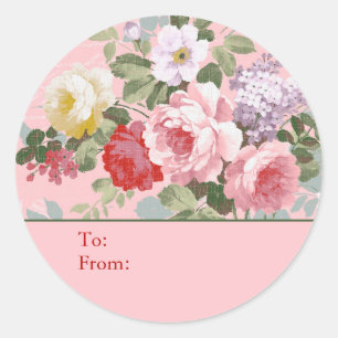 Adesivo Rosa Rosa Shabby Chic Personalizada Para e De