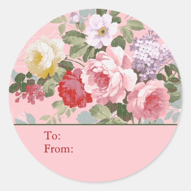 Adesivo Rosa Rosa Shabby Chic Personalizada Para e De (Frente)