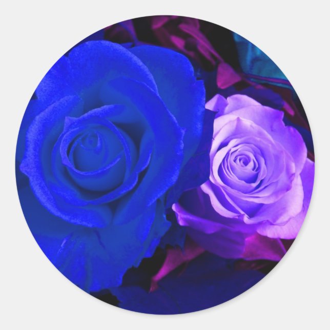 Adesivo Rosa Roxo Azul - Personalizável (Frente)