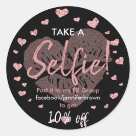 Adesivo Rosa tira uma selfie Coração Lábios Lábios com des