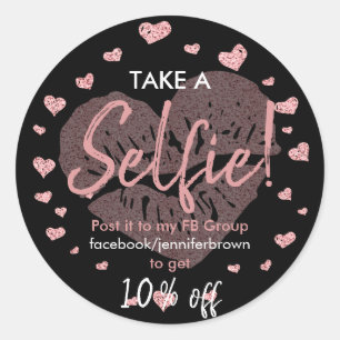 Adesivo Rosa tira uma selfie Coração Lábios Lábios com des