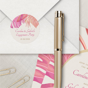 Adesivo Rosa tropical de praia