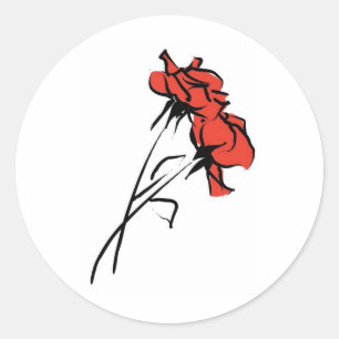 Adesivo Rosa vermelha Brilhante