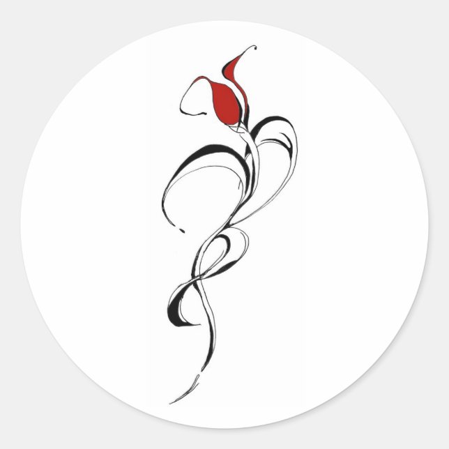 Adesivo Rosa vermelha de Design Tribal (Frente)