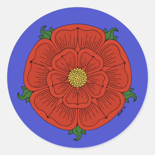 Adesivo Rosa vermelha de Lancaster (Frente)