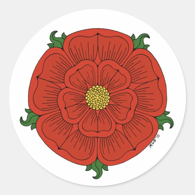 Adesivo Rosa vermelha de Lancaster (Frente)