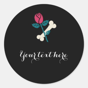 Adesivo Rosa vermelha e Bone Dia de Los Muertos Festa de H