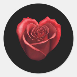 Adesivo Rosa vermelha em forma de coração-