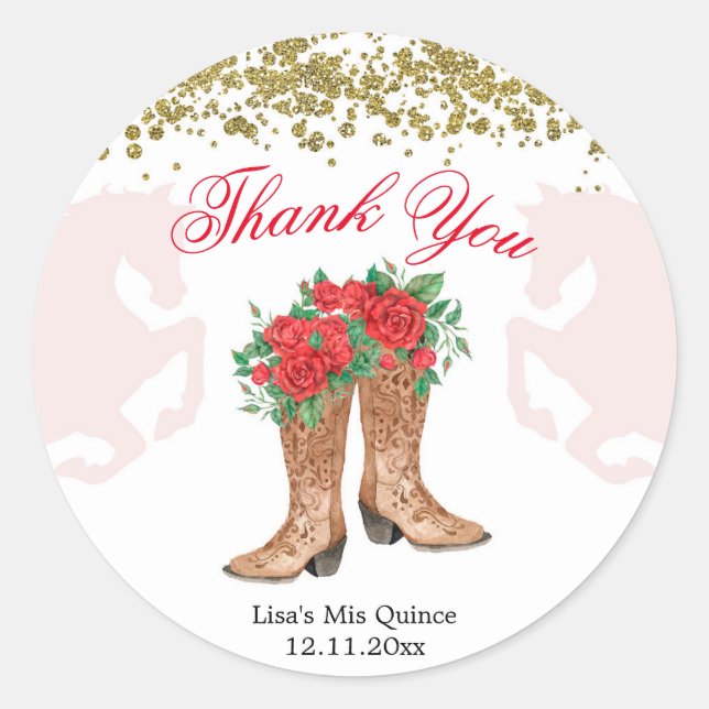 Adesivo Rosa vermelha Mexicana Mis Quince Sticker (Frente)