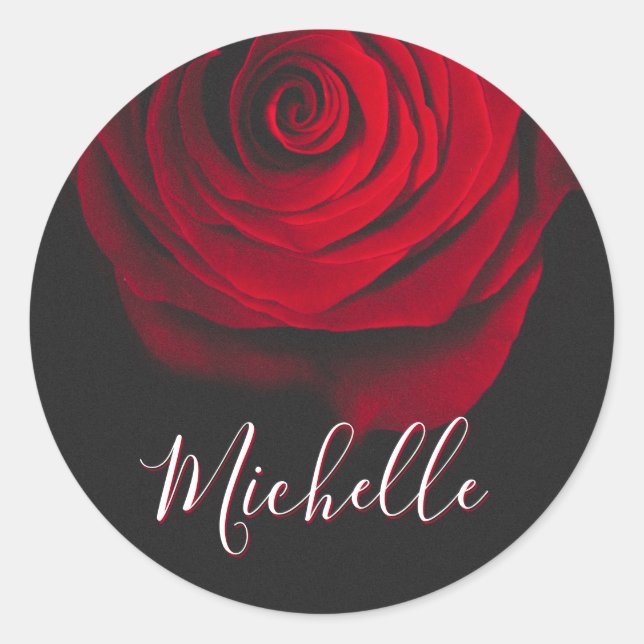 Adesivo Rosa vermelha monográfica personalizada fotografia (Frente)