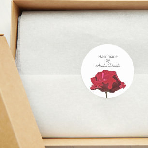 Adesivo Rosa Vermelha Personalizada Feita à Mão pela Arte
