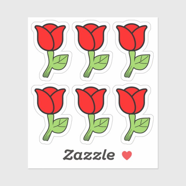 Adesivo Rosa vermelha Sticker (Folha)