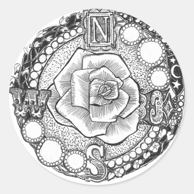 Adesivo Rosa Victorian Compass (Frente)