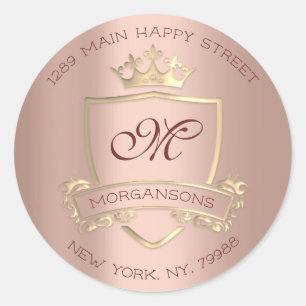 Adesivo Rosa VIP Real Dourado Monograma de Devolução