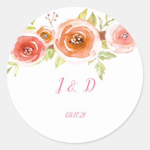 Adesivo Rosa Watercolor Floral Wedding