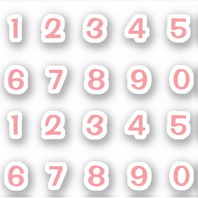 Adesivo Rosa Zahlen Aufkleber (Frente)