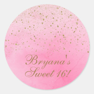 Adesivo Rosado Rosa Rosa e Dourado Partido do Chá de panel