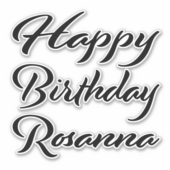 Adesivo Rosanna Name Vorname black Sticker Geburtstag (Frente)