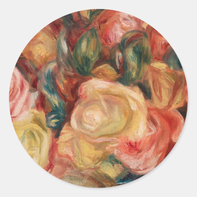 Adesivo Rosas (1912) apresentada por Pierre-Auguste Renoir (Frente)