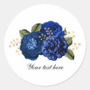 Adesivo Rosas azuis de casamento personalizáveis