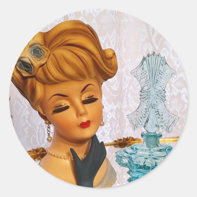 Adesivo Rosas Azuis Vase Gama de Garrafa de Perfume  (Frente)