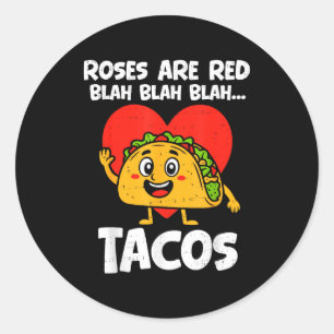Adesivo Rosas Blah Tacos Valentines Engraçados Amante de C