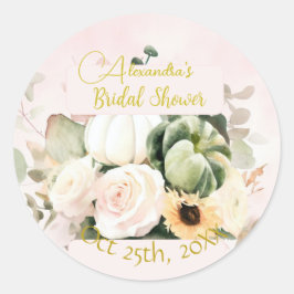 Adesivo Rosas brancas caem abóboras