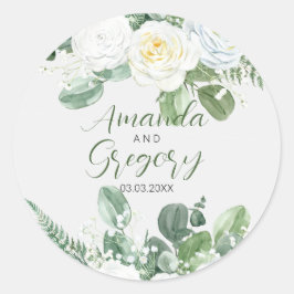 Adesivo Rosas Brancas Elegantes & Verdura