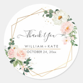 Adesivo Rosas Cor-de-Rosa Água e Tinta Agradecimento