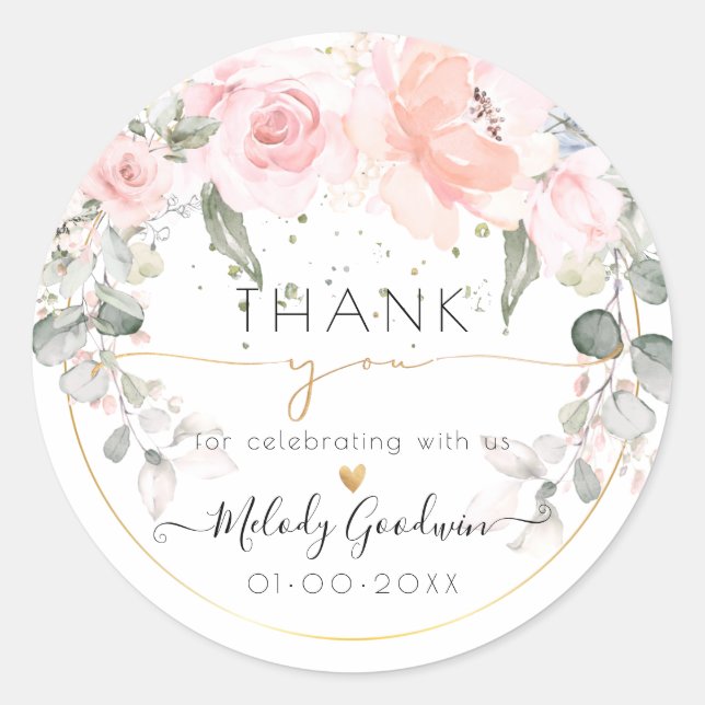 Adesivo Rosas Cor-de-rosa Desvanecidas em Aquarela Elegant (Frente)